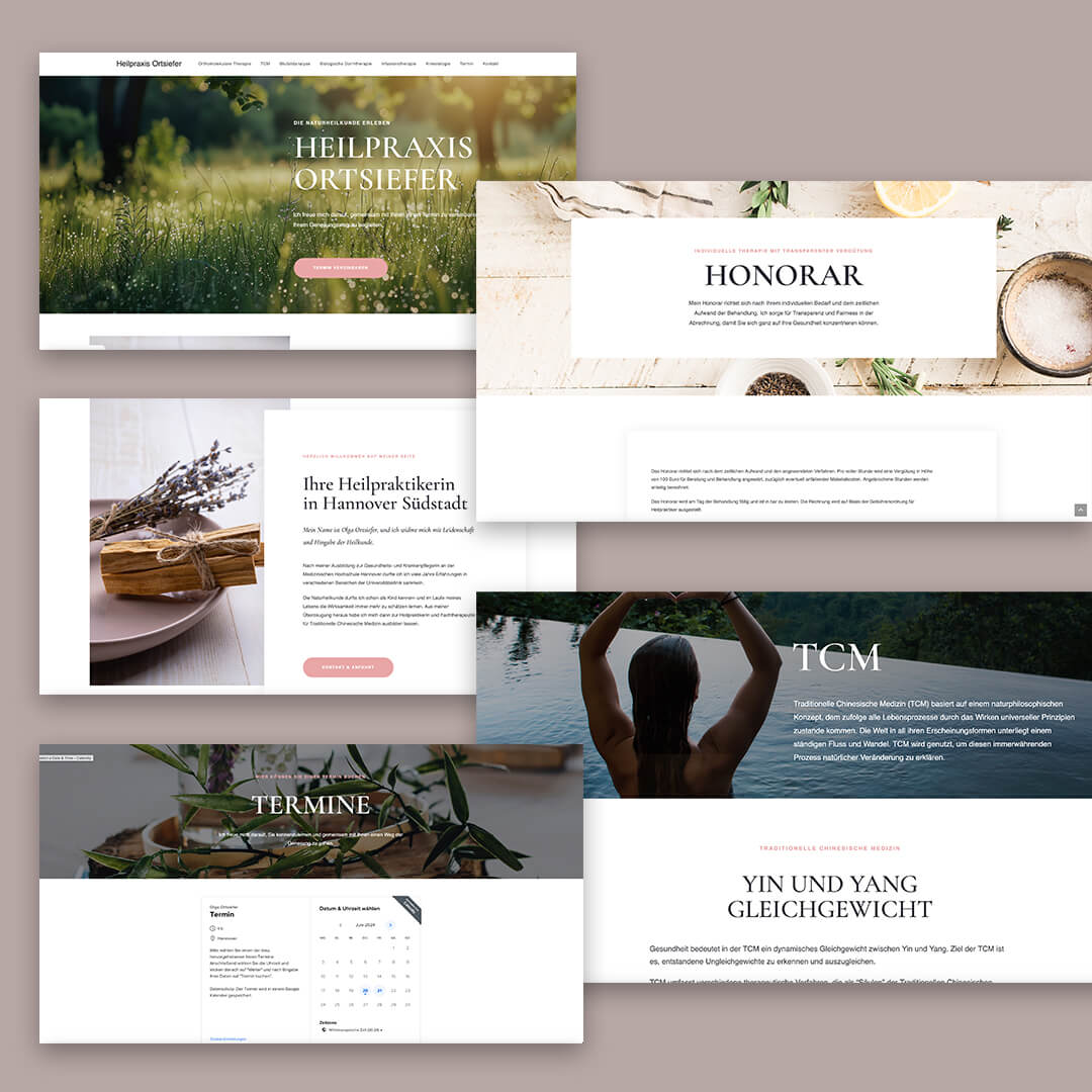 heilpraxis webdesign layouts